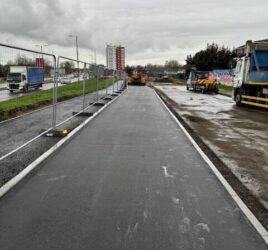 Asphalt cycle path surfacing in London