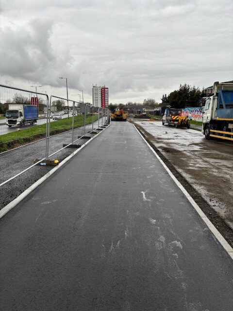 Asphalt cycle path surfacing in London