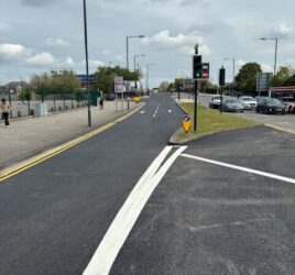 Road surfacing in Slough, Berkshire - Junction