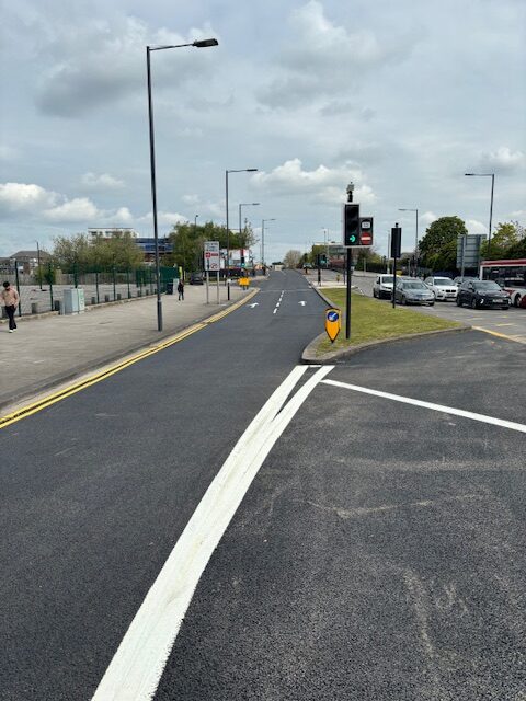 Road surfacing in Slough, Berkshire - Junction
